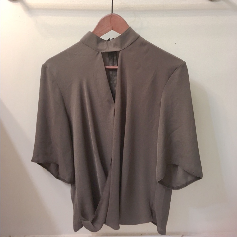 Boohoo High Cut Out Blouse